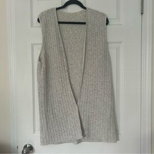 Long Oatmeal Sweater Vest